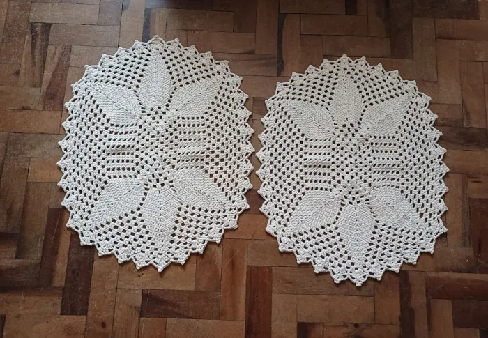 Tapete crochê 2 peças 70x55 