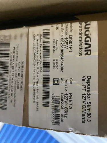Depurador de Ar Slim Sugar Di801pt - Preto - 127V