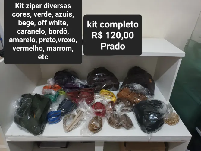 Kit zíper novos para costura, bolsas, roupas etc