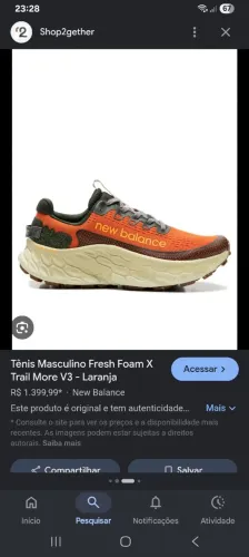 Tênis new balance fresh foam x trail more v3, tamanho 40-Br.