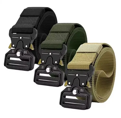 Cinto Tático Masculino Militar Em Nylon Reforçado Com Fivela Ajustável Alta Resistência