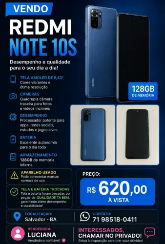 Redminote 10 ( Semi-novo) 