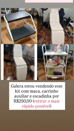 Kit maca, escadinha e carrinho auxiliar