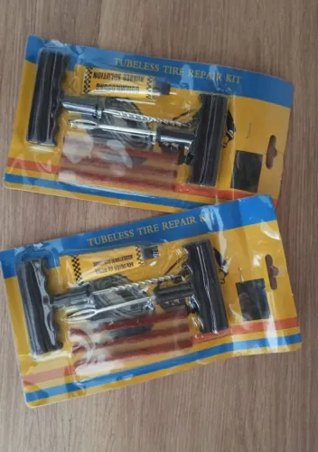 Kit Reparo de Pneu Sem Câmara Moto e Carro + 3 Refis Macarrão | Conserto Rápido e Prático
