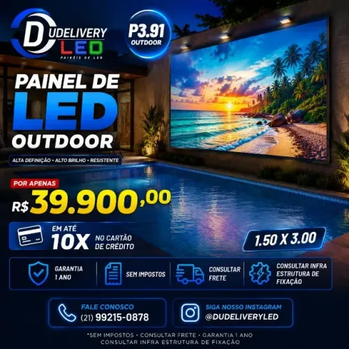 PAINEL LED OUTDOOR P3.91 - 3,00X1,50 - NOVO