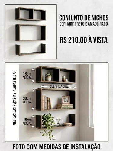 Trio de nichos em MDF