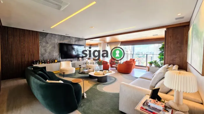 Apartamento para Locação Mobiliado no Campo Belo, 4 suítes 3 vagas e varanda gourmet