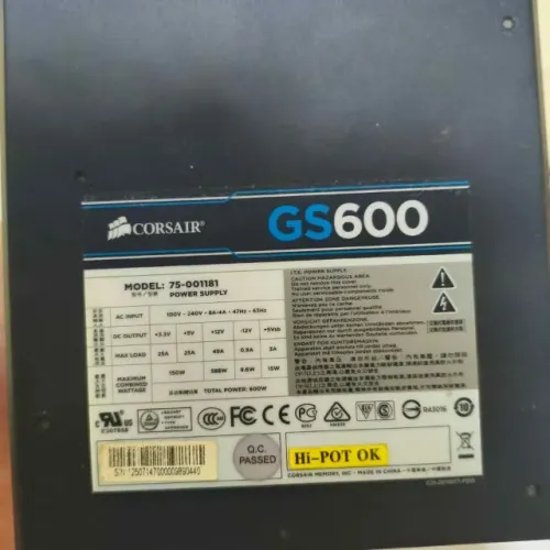 Fonte 80 Plus Corsair GS600