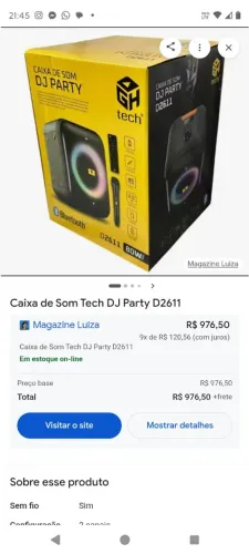 Caixa de som dj party box