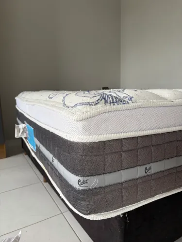 Cama Box Baú Viúva (128x188) + Colchão Castor Silver Star Air
