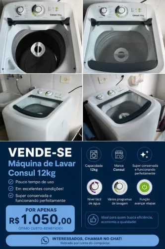 Máquina de lavar 12kg cônsul 