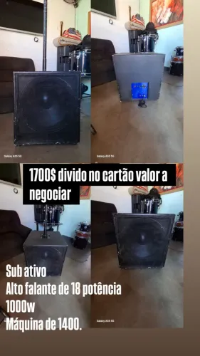 Sub ativo 1000w alto falante de 18