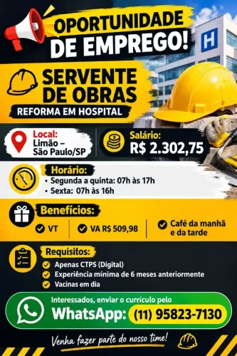 SERVENTE DE OBRAS