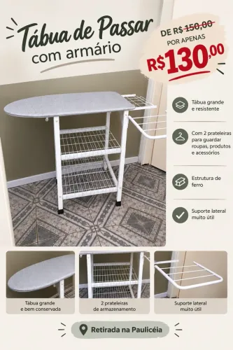 Tábua de passar roupa de ferro