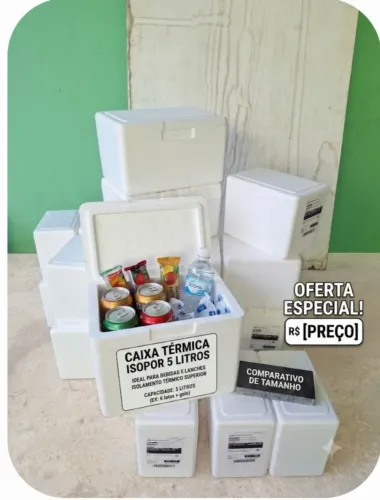Cxs pequenas isopor de 5 litros e 1 litro