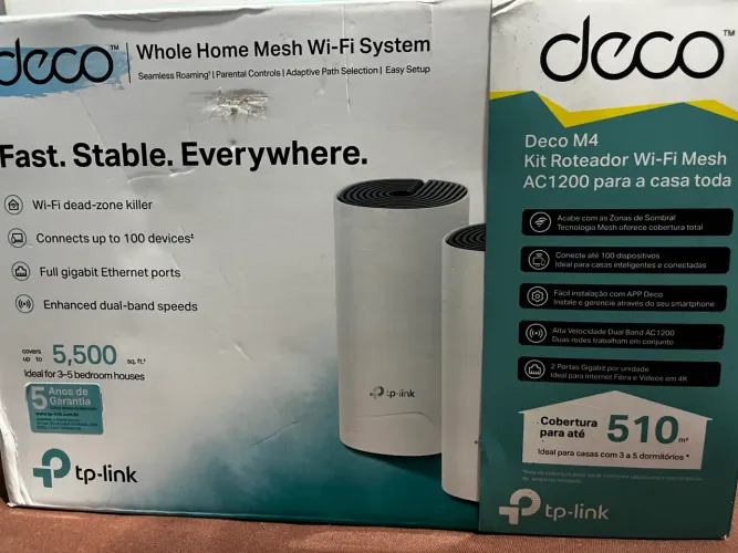 ROTEADOR WIRELESS AC1200 DECO M4 PACK C/3