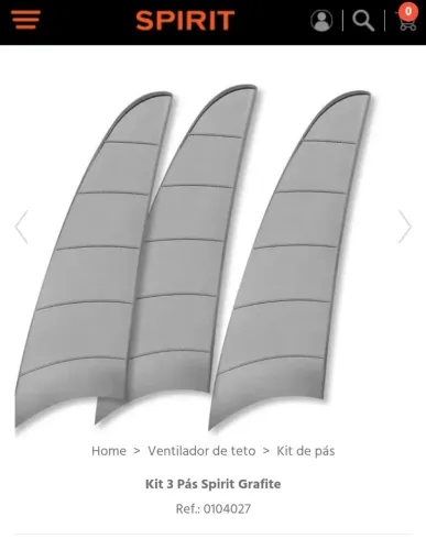Kit 3 pás ventilador de teto Spirit cor grafite