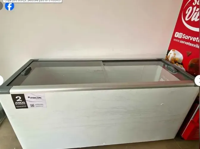 Freezer Tampa de vidro Fricon 550 litros - novo