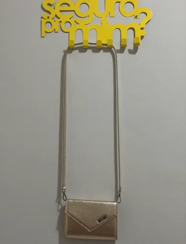 Linda bolsa Santa Lolla original dourada 1 vez de uso