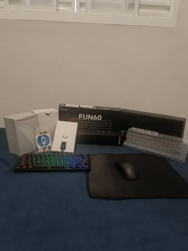 Kit Gamer Teclado AKKO + Rapoo VT7 Max 8K + Mousepad Fantech - Novo (3 dias de uso)