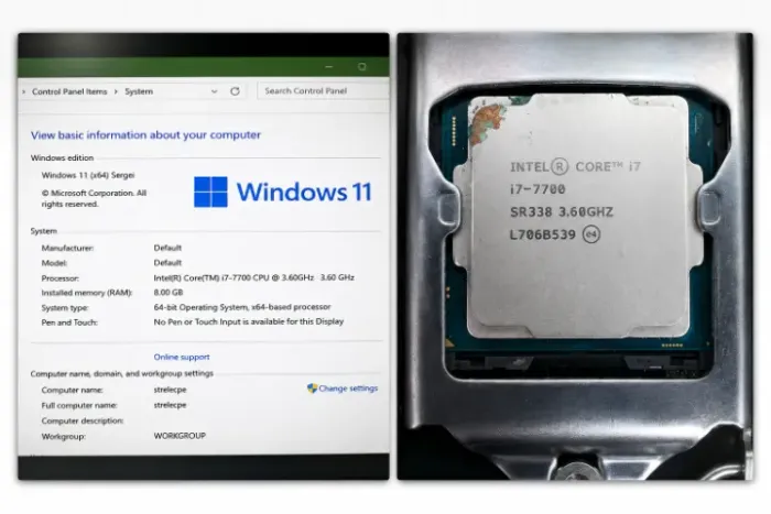 Processador i7-7700 - Funcionando - Com marca de uso - Faço testes