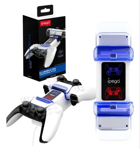 Base Dock Carregador Duplo Led Para Controle Ps5
