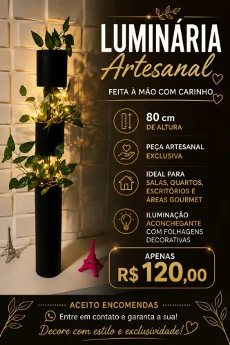 Luminária artesanal decorativa