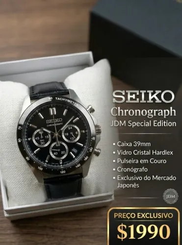 Relógio Seiko Spirit Chrono exclusivo do Japão Cronógrafo quartz 39mm