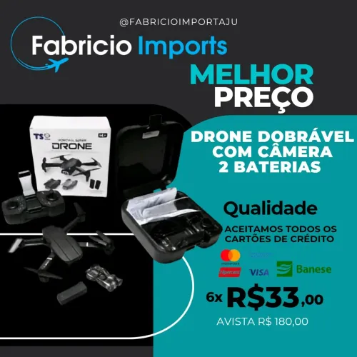 DRONE DOBRÁVEL COM CÂMERA 2 BATERIAS