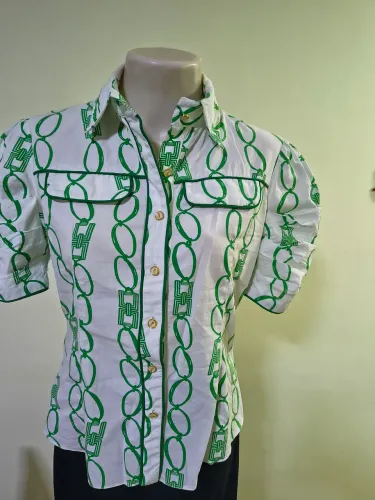 Blusa Feminina Agilitá Branca Com Estampa Verde