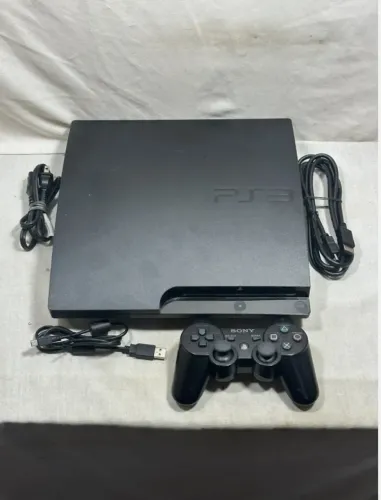PS3 desbloqueado Playstation 3 slim com controle original completo funcionando