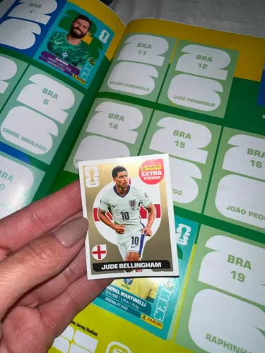 Figurinha copa extra sticker ouro