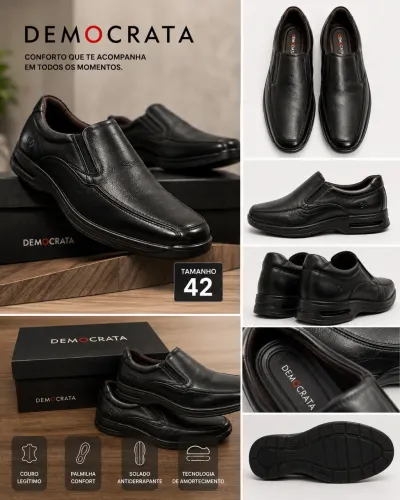 Sapato Democrata/ preto.
