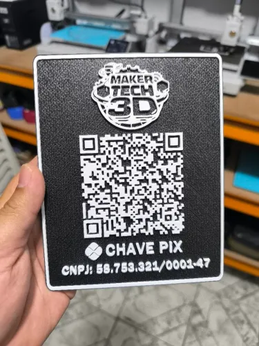 Placa Pix em 3d com QR Code personalizado para seu comércio