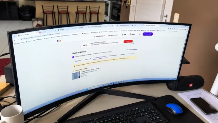DESAPEGO! Monitor Samsung Odyssey G5 34 Curvo Ultrawide 165Hz, 3440x1440 - Estado de Novo!