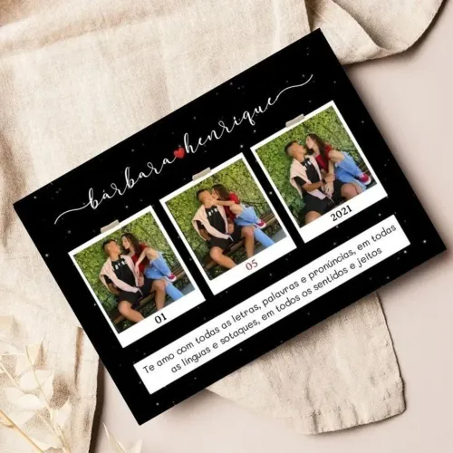 Porta-retrato casal personalizado várias fotos