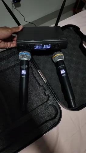Microfone sem fio Lyco UH-08 MM Duplo Uhf Profissional