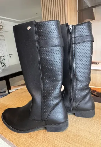 Bota infantil Klin preta cano longo tamanho 30