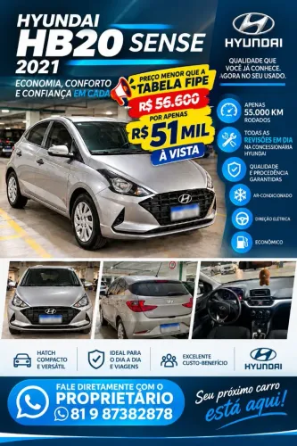 Hyundai HB20 Sense 1.0 Flex 12V MEC 2021