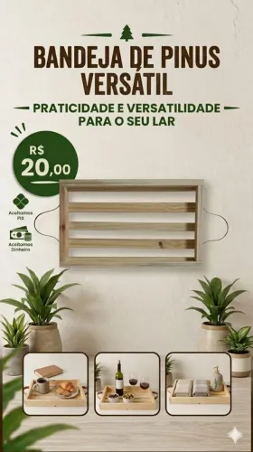Bandeja de Pinus Versátil - R$20