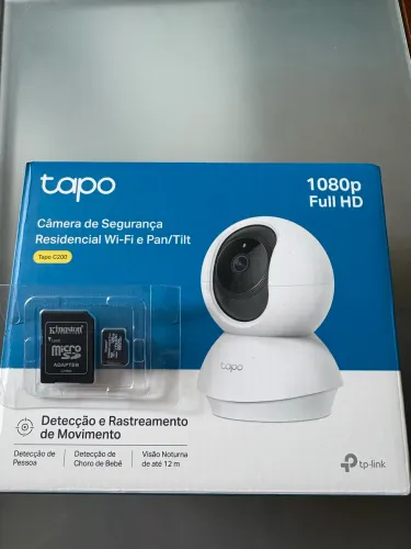 Câmera de segurança TP-link TAPO 200 Wi-Fi 1080P 360 Pan/tilt + Cartão de memória 128GB