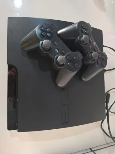 Play Station 3 Slin + 1 Controle + Jogos na memória + 2 mídias físicas