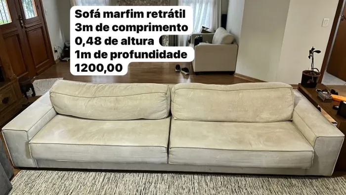 Sofá retrátil marfim