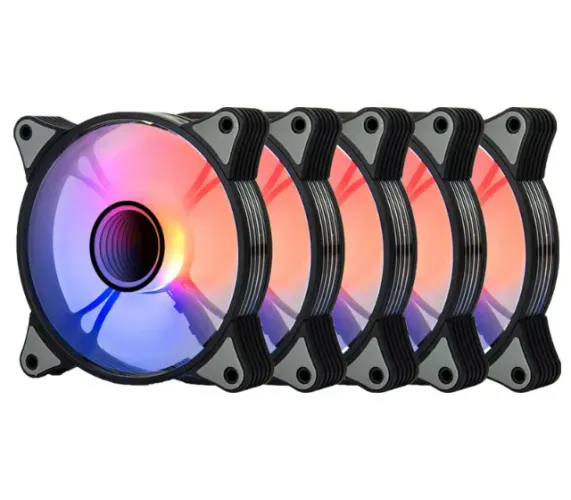 Kit 5x Ventoinhas Aigo DarkFlash AR12 PRO Preto 120mm ARGB