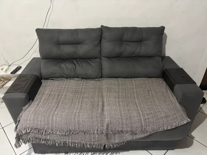 Sofá 2 lugares Cama inBox Clean com Assento Retrátil, Encosto Reclinável