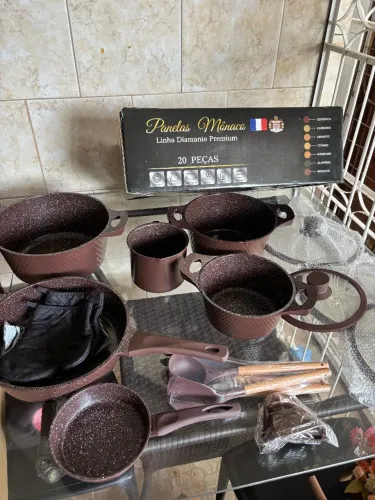 Jogo de Panelas Premium Cerâmica 20 Peças Mônaco