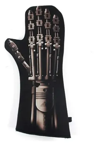 Kit Luva de Forno Exterminador do Futuro + Placa Decorativa - Cuidado Homem na Cozinha