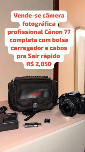 Câmera fotográfica profissional Cânon 77 completa com bolsa carregador e cabos memória ex