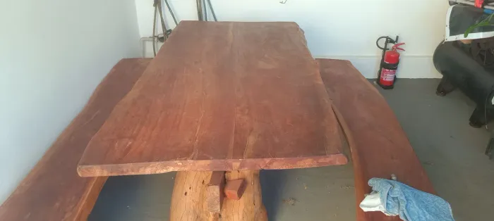 Mesa de madeira angelim + aroeira . 1,87mx1m