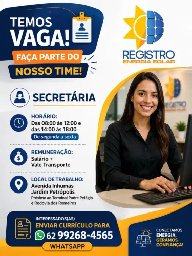 Estamos contratando; Secretária!